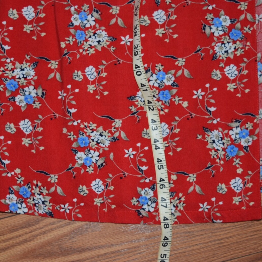 Vintage Red Floral Maxi Dress - Picture 8 of 8